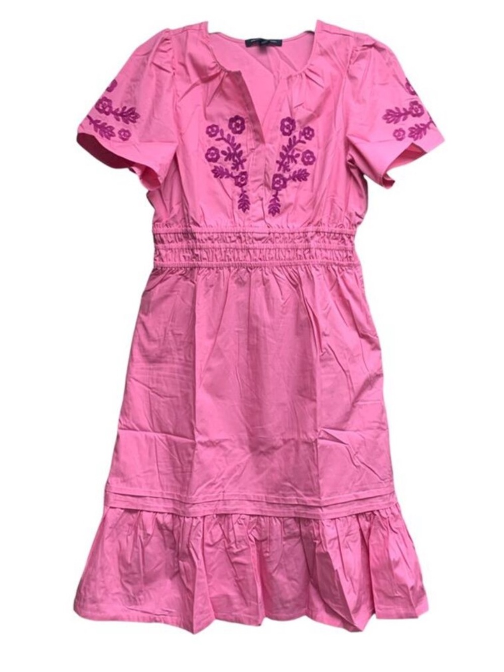 French Connection Aurora Pink Embroidered Dress size XL
